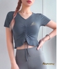 Áo tập croptop rút dây giữa vn