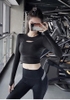 Áo tập croptop tay dài khoét ngực T12