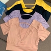 Áo tập crop thun dây cc 021