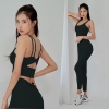 Bộ tập dài nơ bra dây đôi cài sau