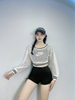 Áo tanktop crop lưới sọc f21