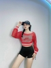 Áo tanktop crop lưới sọc f21