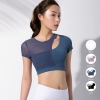Áo croptop phối lưới vai