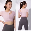 Áo croptop phối lưới vai