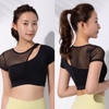 Áo croptop phối lưới vai