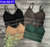 Áo tập bra dệt croptop dây KT