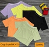 Áo tập croptop thun trơn NK 411