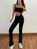 Bộ tập Yoga Jumpsuit loe khoét eo
