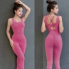 Bộ tập Yoga Jumpsuit đan xoắn chéo dây