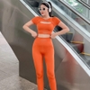 Bộ tập dài crop dệt BT khoét ngực
