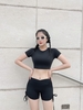 Bộ tập đùi crop rút dây