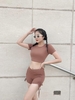 Bộ tập đùi crop rút dây