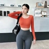Áo tập croptop dệt tay dài 825