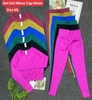 Bộ tập tay dài croptop dệt Mitao nhún