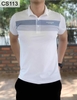 Áo Thun Nam Có Cổ Sọc Ngang