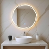 Gương tròn LED phun cát