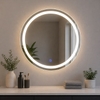 Gương tròn LED phun cát