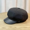 Mũ Nón Nồi Trái Bí Beret Phối Da Nâu Be Đen Retro Cổ Điển CC38