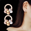 Khuyên tai tròn mặt la mã thả 3 tròn trơn LJL80468800