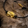 Lắc tay Tỳ Hưu Bạc xi Vàng 24K - Khóa đồng