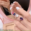 Nhẫn bạc đá màu tự nhiên