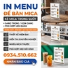 Menu để bàn mica trong suốt