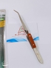 Nhíp gắp linh kiện tay cầm bằng gỗ, thép không gỉ, nhíp cong 117T T4-A2