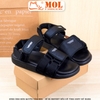 Sandal nam nữ quai ngang bản to hiệu Vento SD10110BB màu đen full