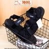 Sandal nam nữ quai ngang bản to hiệu Vento SD10110BB màu đen full