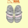 Sandal nữ Rova 3 quai ngang RV975P2 màu xám mix hồng