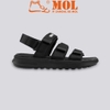 Sandal nam nữ unisex Rova 3 quai ngang RV975B màu đen