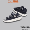 Giày sandal nam nữ 3 quai ngang Yanki YK00231B2 màu đen