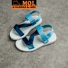 Giày sandal unisex nam nữ quai chéo vải dù đế mõng Slim có quai hậu cố định hiệu MOL mang đi học du lịch MS1166XD