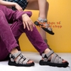 Giày sandal nam 4 quai ngang Vento NB10605G màu xám