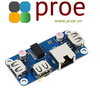 Ethernet / USB HUB HAT (B) for Raspberry Pi Series, 1x RJ45, 3x USB 2.0