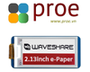 2.13inch E-Paper E-Ink Display Module (B) for Raspberry Pi Pico, 212×104, Red / Black / White, SPI