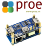 PoE/ETH/USB HUB HAT PoE Ethernet / USB HUB HAT for Raspberry Pi Zero, 1x RJ45, 3x USB