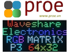 RGB Full-Color LED Matrix Panel, 64×32 Pixels, Adjustable Brightness