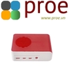 Vỏ nhựa trắng đỏ Raspberry Pi 4 kèm quạt, tản nhiệt, LED trợ sáng