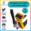Xe nâng tay thấp Ameko 3T - Càng rộng - Có cân