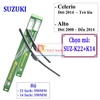 Bộ 2 thanh gạt nước mưa ô tô Nano mềm cao cấp hãng xe Suzuki: Celerio-Vitara-Swift-Ertiga-Grand Vitara-Alto-Carry1.0-Wagon R