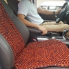 Đệm hạt gỗ tựa lưng massage lót ghế ô tô 100% gỗ Hương tự nhiên, đan kết diềm mép cao cấp