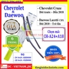Bộ 2 thanh gạt nước mưa ô tô Nano xương mềm cao cấp hãng xe Chevrolet, Daewoo: Cruze-Aveo-Captiva-Trax-Spark-Lacetti-Gentra-Lanos-Matiz-Orlando-Colorado