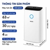 Máy hút ẩm Philips DE3203/00, công suất 395W, dung tích bình chứa nước 4 Lít, diện tích sử dụng 63m2