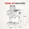 Máy pha và xay cà phê bán tự động 3 trong 1 Espresso, Cappuccino, Latte. Kết hợp 44 chế độ xay. Thương hiệu Mỹ cao cấp HiBREW - H7 LITE