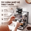 Máy pha và xay cà phê bán tự động 3 trong 1 Espresso, Cappuccino, Latte. Kết hợp 44 chế độ xay. Thương hiệu Mỹ cao cấp HiBREW - H7 LITE