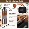 Máy xay hạt cà phê cầm tay chuyên nghiệp, lưỡi xay 6 cánh core kép, 55 cấp độ và 11 Level. Thương hiệu Mỹ cao cấp HiBREW - G4B