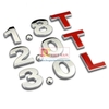 Decal tem chữ 1.8T, 2.0T và 3.0T inox dán đuôi xe ô tô