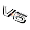 Decal tem chữ V6 inox dán ô tô G40107