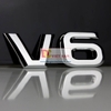 Decal tem chữ V6 inox dán ô tô G40107